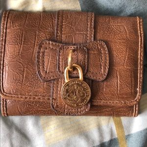 Brown faux leather wallet